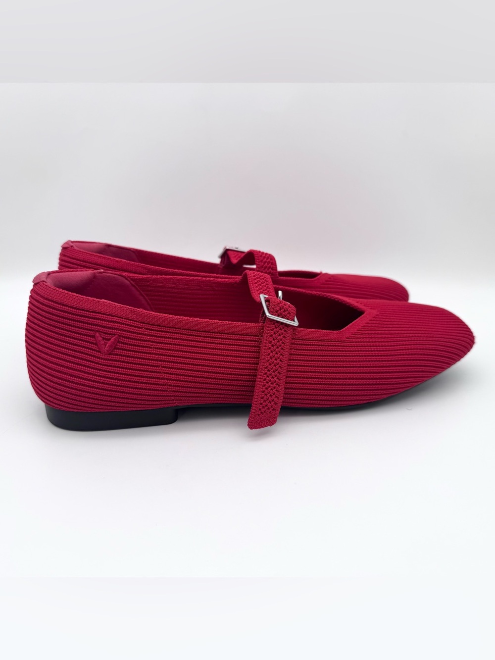 VIVAIA Margot Mary Jane Flats Ruby Red Square Toe Women EU 40 US 8.5-9 VGUC - Picture 6 of 8